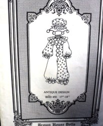 450 BROWN HOUSE ANTIQUE CLOWN COSTUME, HAT 17-18''DOLL PATTERN